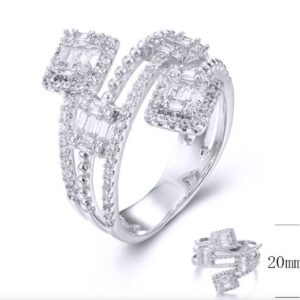 SJ33899, Ladies' Moissanite Ring, S925, Rhodium Plated, White, 4.43g