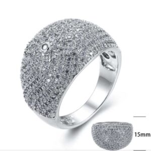 SJ25556, Ladies' Moissanite Ring, S925, Rhodium Plated, White, 7.3g
