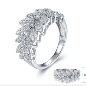 SJ29888, Ladies' Moissanite Ring, S925, Rhodium Plated, White, 4.93g