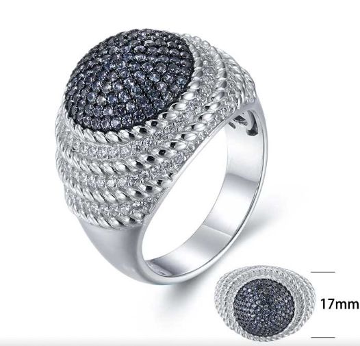 SJ27073, Ladies' Moissanite Ring, S925, Rhodium Plated, White, 10.84g
