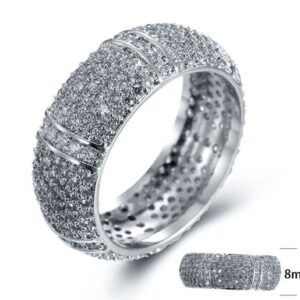 SJ24921, Ladies' Moissanite Ring, S925, Rhodium Plated, White, 4.47g