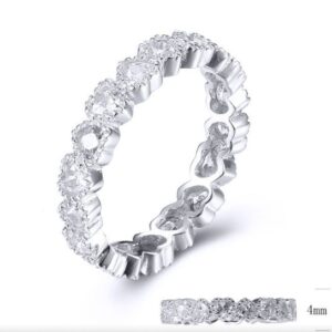 SJ32590, Ladies' Moissanite Ring, S925, Rhodium Plated, White, 2.69g