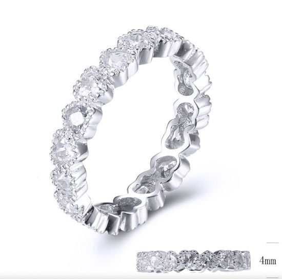 SJ32590, Ladies' Moissanite Ring, S925, Rhodium Plated, White, 2.69g