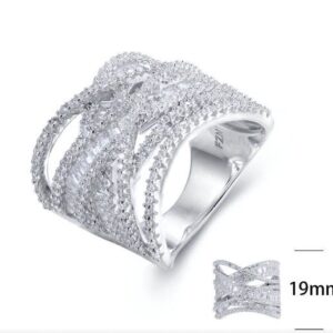 SJ25863, Ladies' Moissanite Ring, S925, Rhodium Plated, White, 11g
