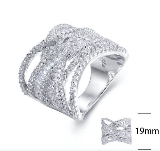 SJ25863, Ladies' Moissanite Ring, S925, Rhodium Plated, White, 11g