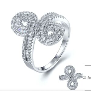 SJ28813, Ladies' Moissanite Ring, S925, Rhodium Plated, White, 4.59g