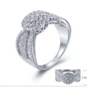 SJ26815, Ladies' Moissanite Ring, S925, Rhodium Plated, White, 6.35g
