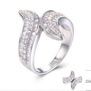 SJ29104, Ladies' Moissanite Ring, S925, Rhodium Plated, White, 6.29g