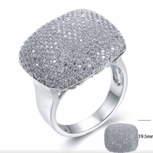 SJ25610, Ladies' Moissanite Ring, S925, Rhodium Plated, White, 8.92g