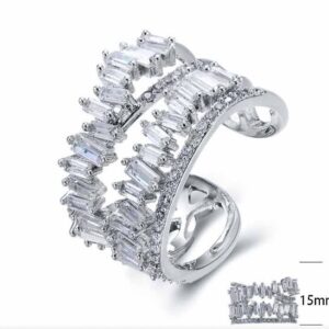 SJ25632, Ladies' Moissanite Ring, S925, Rhodium Plated, White, 6.32g