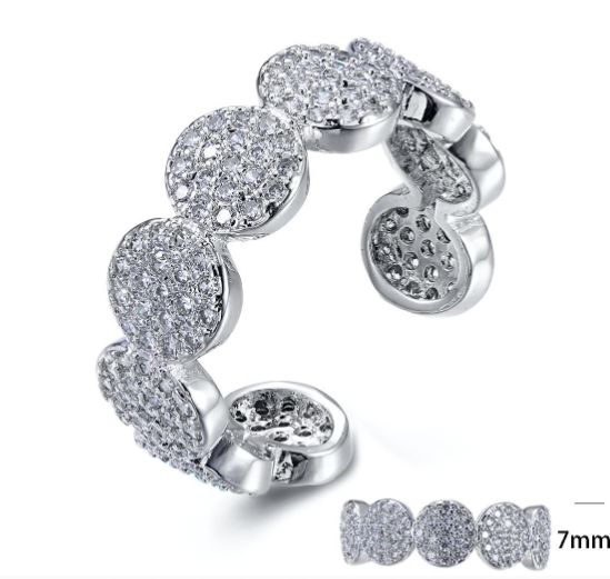 SJ24286, Ladies' Moissanite Ring, S925, Rhodium Plated, White, 3.5g