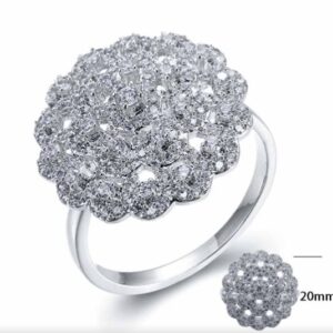 SJ23954, Ladies' Moissanite Ring, S925, Rhodium Plated, White, 4.21g