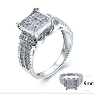 SJ25258, Ladies' Moissanite Ring, S925, Rhodium Plated, White, 5.88g