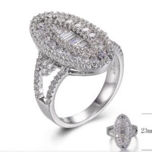 SJ29782, Ladies' Moissanite Ring, S925, Rhodium Plated, White, 5.74g