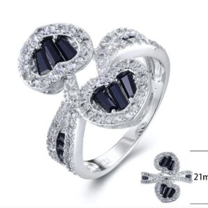 SJ23517, Ladies' Moissanite Ring, S925, Rhodium Plated, White, 4.48g