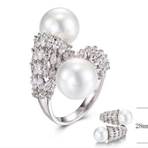 SJ30089, Ladies' Moissanite Ring, S925, Rhodium Plated, White, 4g