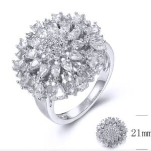 SJ35794, Ladies' Moissanite Ring, S925, Rhodium Plated, White, 4.53g