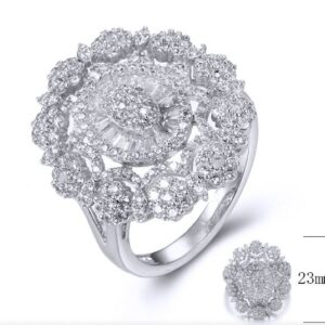 SJ35804, Ladies' Moissanite Ring, S925, Rhodium Plated, White, 5.02g