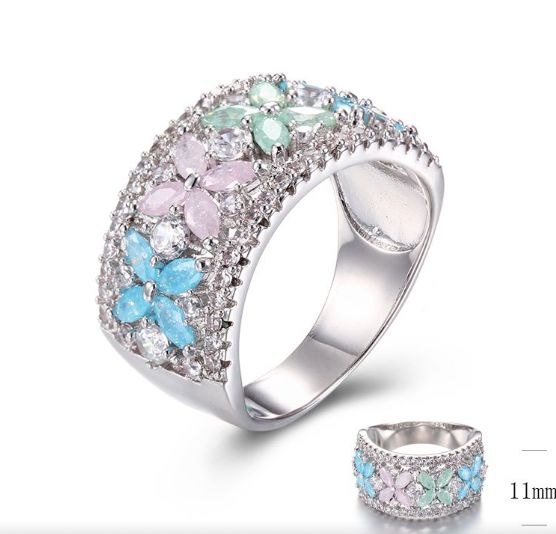 SJ29792, Ladies' Moissanite Ring, S925, Rhodium Plated, White, 6.67g