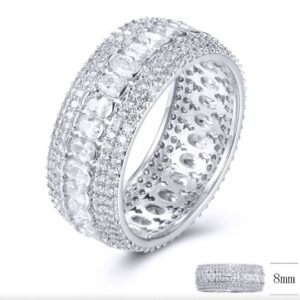 SJ33178, Ladies' Moissanite Ring, S925, Rhodium Plated, White, 4.31g