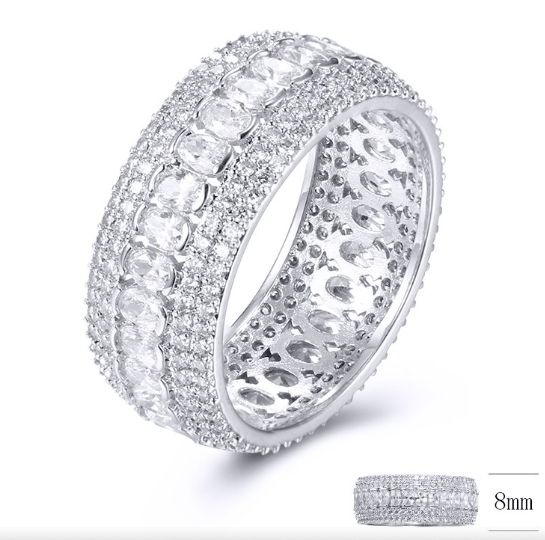 SJ33178, Ladies' Moissanite Ring, S925, Rhodium Plated, White, 4.31g