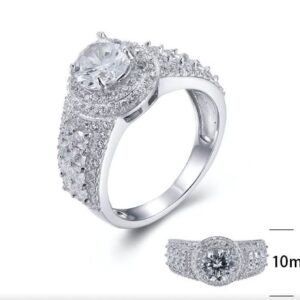 SJ25270, Ladies' Moissanite Ring, S925, Rhodium Plated, White, 6.15g