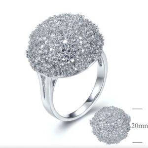 SJ29051, Ladies' Moissanite Ring, S925, Rhodium Plated, White, 6.55g