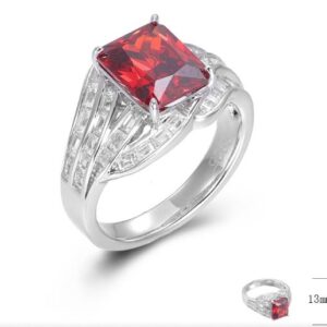 SJ01237, Ladies' Moissanite Ring, S925, Rhodium Plated, White, 6.5g