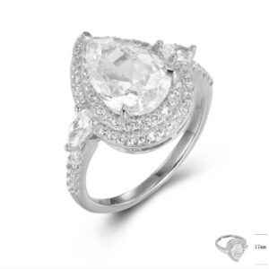 SJ43609, Ladies' Moissanite Ring, S925, Rhodium Plated, White, 4.41g