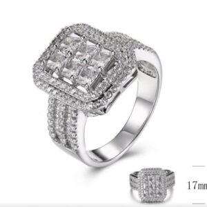 SJ30029, Ladies' Moissanite Ring, S925, Rhodium Plated, White, 7.26g