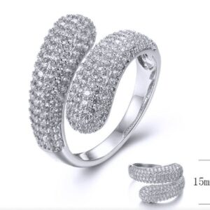 SJ34365, Ladies' Moissanite Ring, S925, Rhodium Plated, White, 3.76g