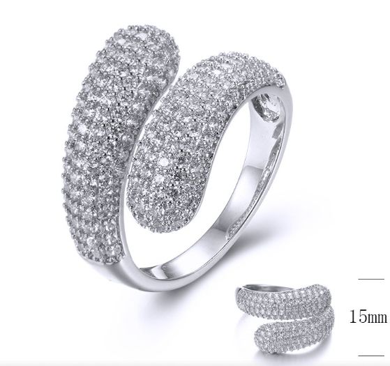 SJ34365, Ladies' Moissanite Ring, S925, Rhodium Plated, White, 3.76g
