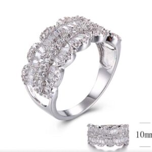 SJ30640, Ladies' Moissanite Ring, S925, Rhodium Plated, White, 4.7g