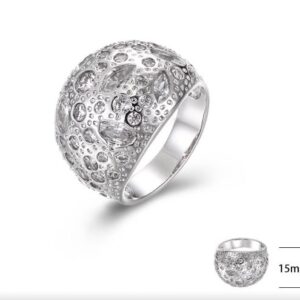 SJ40436, Ladies' Moissanite Ring, S925, Rhodium Plated, White, 6.68g
