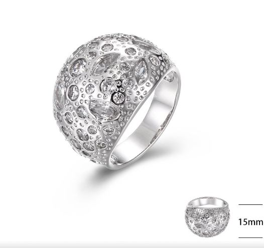 SJ40436, Ladies' Moissanite Ring, S925, Rhodium Plated, White, 6.68g