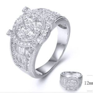 SJ35777, Ladies' Moissanite Ring, S925, Rhodium Plated, White, 5.43g