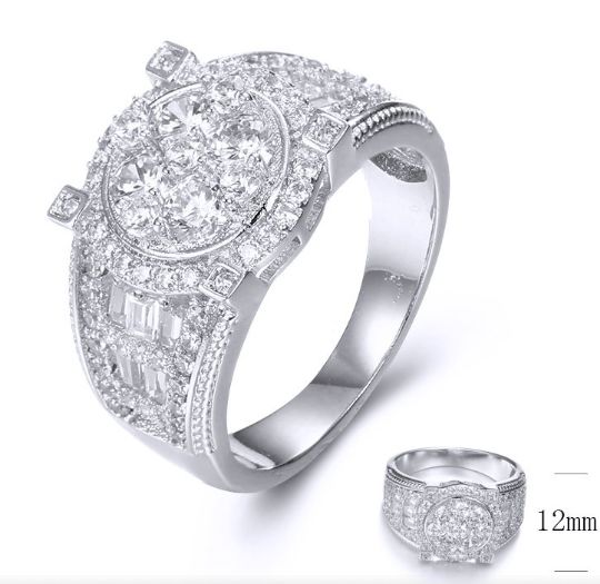 SJ35777, Ladies' Moissanite Ring, S925, Rhodium Plated, White, 5.43g