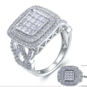 SJ25414, Ladies' Moissanite Ring, S925, Rhodium Plated, White, 6.94g