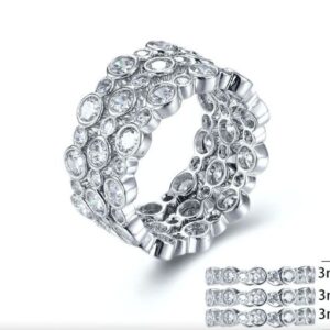 SJ28377, Ladies' Moissanite Ring, S925, Rhodium Plated, White, 6.73g