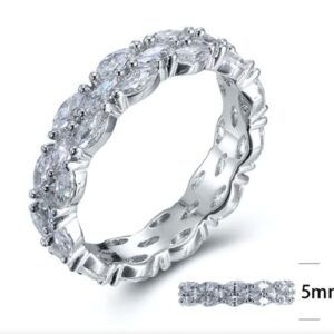 SJ24979, Ladies' Moissanite Ring, S925, Rhodium Plated, White, 3.26g