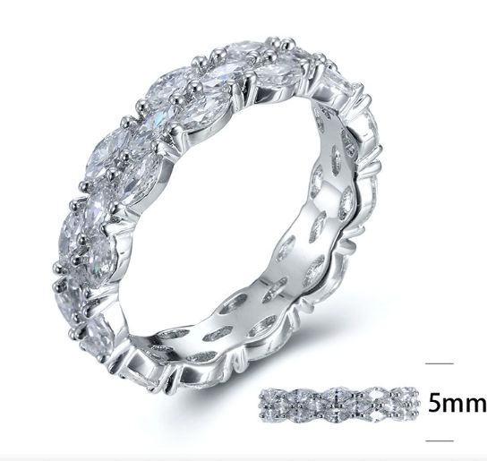 SJ24979, Ladies' Moissanite Ring, S925, Rhodium Plated, White, 3.26g
