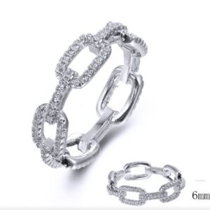 SJ38084, Ladies' Moissanite Ring, S925, Rhodium Plated, White, 2.95g