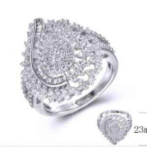 SJ35819, Ladies' Moissanite Ring, S925, Rhodium Plated, White, 5.14g