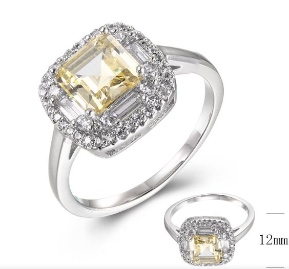 SJ38921, Ladies' Moissanite Ring, S925, Rhodium Plated, White, 3.91g