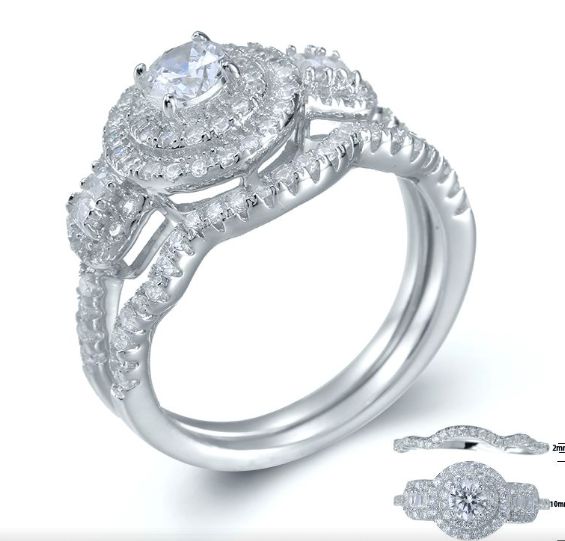 SJ35686, Ladies' Moissanite Ring, S925, Rhodium Plated, White, 4.52g