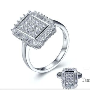 SJ27693, Ladies' Moissanite Ring, S925, Rhodium Plated, White, 4.92g