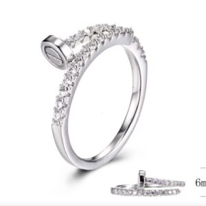 SJ30138, Ladies' Moissanite Ring, S925, Rhodium Plated, White, 1.87g