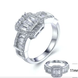 SJ27699, Ladies' Moissanite Ring, S925, Rhodium Plated, White, 5.48g
