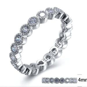 SJ24156, Ladies' Moissanite Ring, S925, Rhodium Plated, White, 2.41g
