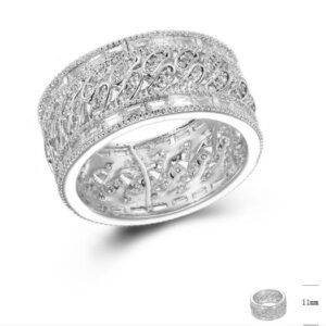 SJ43456, Ladies' Moissanite Ring, S925, Rhodium Plated, White, 7.33g